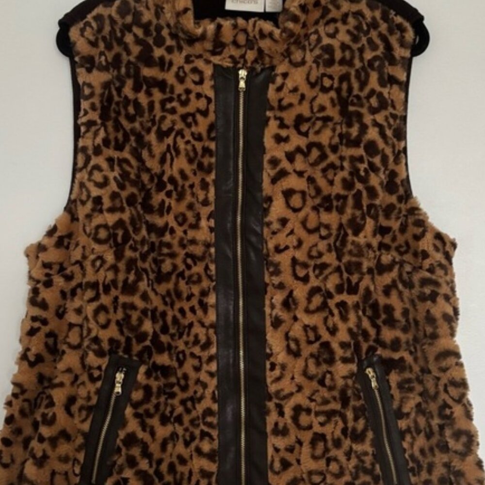 Faux Fur  Leopard Vest